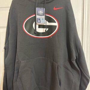 Nike Charcoal Gray Men's Hoodie with Red Accents